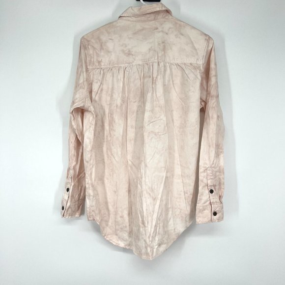 Universal Thread Shirt Pink Tie Dye Popover Button Down Long Sleeve - Picture 8 of 11